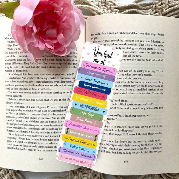 Romance Tropes Bookmark