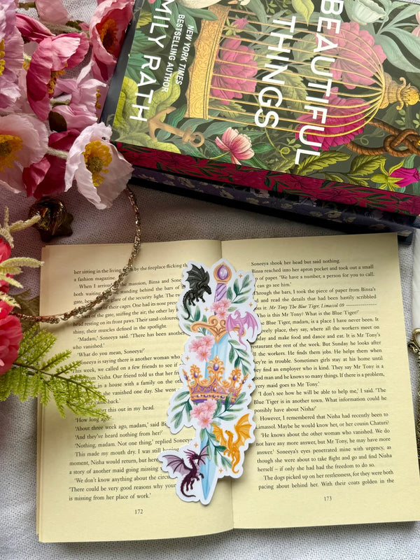 Die Cut Bookmark – Romantasy Sword with Dragons