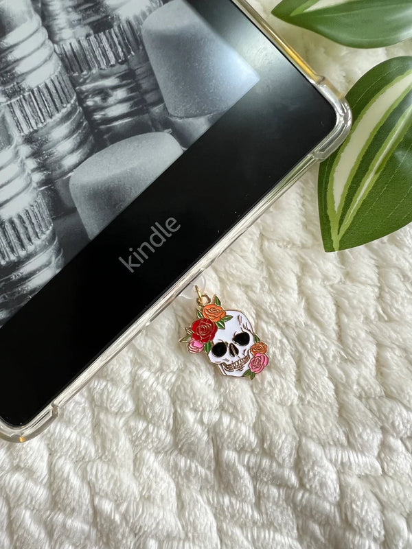 Floral Skull Kindle Charm